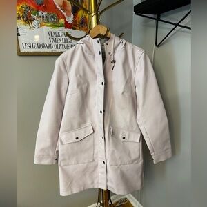 Levi's Womens Long Hooded Slicker Rain Jacket Raincoat Polyurethane Lavender MED